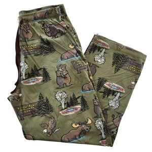 Lazy One Yellowstone National Park Pajama PJ Pants Mens Unisex Large Cotton